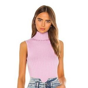 Rib mock neck tank